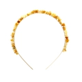 Handgemaakte gouden haarband met gele natuurlijke kristalstenen in vintage bosstijl - Geel