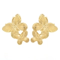 Vintage-Goldohrstecker mit Doppel-Schmetterling und detaillierter strahlender Gravur - Gold