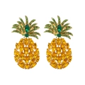 Pendientes de piña hechos a mano con cristales pavé amarillos y verdes vibrantes - Dorado