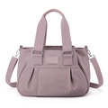 Borsa tote in nylon viola Morandi con manici e tracolla regolabile rimovibile - Viola