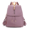 Fashionable purple waterproof oxford cloth backpack for women with contrast color straps - Purple