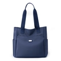 Sac fourre-tout en nylon bleu foncé avec poches spacieuses et larges bandoulières - Bleu clair