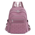Sac à dos femme en oxford violet élégant avec détails de couture matelassés - Rose rosé