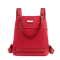 Wasserdichter roter Oxford-Stoffrucksack mit Reißverschlusstasche und Metallbeschlägen - Rot