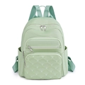 Sac à dos vert menthe en tissu Oxford avec poches multiples et broderie matelassée - Vert Fruit