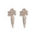 Sparkling crystal carrot earrings in gold-tone alloy with meticulous pave setting - White