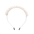 Handmade woven pearl headband with gold wire structure for women fashion hair accessory - Handmade Woven Pearl Style (fg200330)