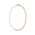 Collana bicolore con catena a corda dorata, maglie argento e chiusura a levetta - Spliced Oro e Argento (A)