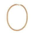 Collier gourmette vintage doré avec fermoir mousqueton pour femmes élégantes - Doré