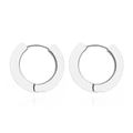 Créoles géométriques minimalistes en argent avec fini poli miroir et fermoir huggie - Argenté