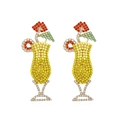 Orecchini a calice da cocktail esagerati con strass colorati e ciondolo ombrello - Multicolore