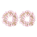 Hohlkranz-Ohrringe mit rosa Kristallen und Strasssteinen in Goldfassung für Damen - Rosa