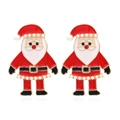 Detailaufnahme der Emaille Weihnachtsmann Ohrringe mit bunten Strasssteinen und Goldrand - Rot