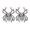 Pendientes de araña estilo gótico con cristales brillantes y acabado plata oscura - Color gunmetal