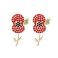 Auffällige Blumen-Ohrstecker mit bunten Strasssteinen und goldenen Blattdetails - Mehrfarbig