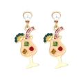 Orecchini a calice da cocktail con strass colorati e perla sintetica dorati - Oro (Strass Multicolore)