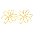 Orecchini a fiori dorati martellati traforati oversize con finitura opaca vintage - Oro