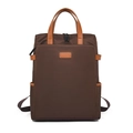 Mochila para portátil marrón impermeable con asas superiores de cuero sintético naranja - Marrón