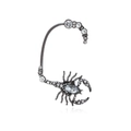 Gotische Skorpion-Ohrmanschette mit Strasssteinen in schwarzem Vintage-Metall-Design - Gunmetal-Schwarz