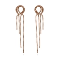 Orecchini a nappa color oro champagne con cerchi intrecciati e strass scintillanti - Oro