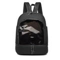Zaino Oxford nero con finestra in PVC trasparente e design a più scomparti - Nero