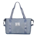 Large capacity misty blue travel bag with wide handles and reinforced waterproof fabric - Blue