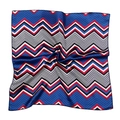 50cm square silk scarf featuring a vibrant blue, red, and white zigzag wave pattern - 50cm x 50cm / Zigzag Wave Pattern (FX-44)