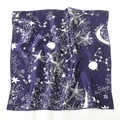 Star and moon pattern square silk scarf in deep blue with chic celestial design - 50*50CM / Navy Romantic Starry Sky Celestial Style (FX-23)