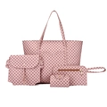 Set di 4 borse rosa con stampe geometriche e dettaglio nappa con frange - Set da 4 / Rosa