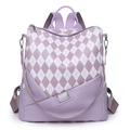 Zaino donna viola trapuntato alla moda impermeabile con design capiente e versatile - Viola