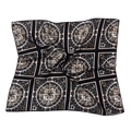 Silk square scarf featuring vintage compass patterns in black and champagne gold - 50cm x 50cm / Black Gold Compass Geometric (FX-22)