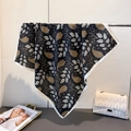 Sciarpa lussuosa nera con motivo paisley giallo e cuciture di bordo a contrasto - 68*68cm / Nero (FR189-2)