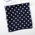 Navy blue silk-feel square scarf with white polka dot pattern and satin finish - 50*50CM / Navy Base White Polka Dot Classic Style (FX-2)