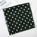 Dark green silk square scarf with white polka dots for hair accessories or wrist ties - 50*50CM / Dark Green Base White Polka Dot Classic Style (FX-4)