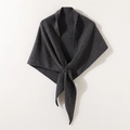 Chic dark grey knitted shawl scarf for women with soft wrap-around crossover design - Dark Gray