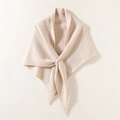 Elegant apricot knitted shawl wrap scarf for women with a stylish front knot design - Beige
