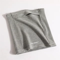 Detail of grey striped fleece neck warmer with breathable opening for outdoor sports - Green Stripes