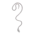 Pendientes de serpiente plateados con circonitas brillantes sobre fondo blanco - Plateado