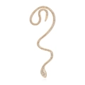 Elegante brazalete de oreja de serpiente dorada con brillantes, diseño creativo en S - Dorado