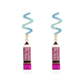 Creatieve potlood oorbellen met paarse glitter emaille en roze kristallen accenten - Paars Multi