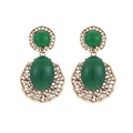 Pendientes vintage de aleación calada con piedras verdes y cristales de imitación - Verde
