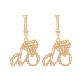 Orecchini a pendente dorati I Do con perle incastonate e forma di anello con diamante - Perla