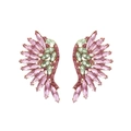 Elegant wing-shaped stud earrings with colorful crystals and gold-plated alloy - Light Purple