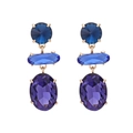 Orecchini geometrici a strati in cristallo con sfumature di colore blu e viola - Blu
