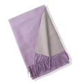 Light purple and grey reversible cashmere-like scarf with fringe tassels for winter warmth - 200x65cm / Light Purple And Gray (WJ32-25)