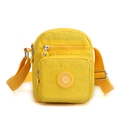 Waterproof yellow oxford cloth crossbody bag with adjustable strap and dual zipper pockets - Yellow