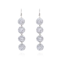 Boucles d'oreilles boules disco miroir argentées avec quatre perles réfléchissantes - Argent (Blanc K)