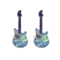 Handgefertigte Gitarren-Ohrringe mit bunten 3D-Schmetterlingen im Bohemian-Stil - Blau