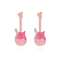 Schicke rosa E-Gitarre Ohrringe aus Goldlegierung mit buntem Öl-Tropfen-Design - Rosa