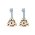 Orecchini vintage stile pipa con smalto blu e cristalli scintillanti in oro - Blu